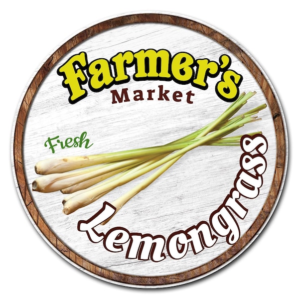 Signmission Corrugated Plastic Sign With Stakes 16in Circular-Farmers Market Lemongrass, C-16-CIR-WS-Lemongrass C-16-CIR-WS-Lemongrass - main